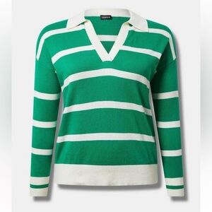 NWT Torrid Cotton Pullover Collared V-Neck Sweater size 2 2x 18 20